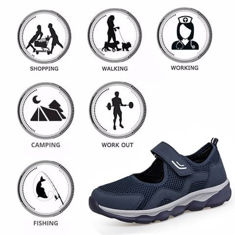 Onecomfy Damen Mesh Orthopädische bequeme Wanderschuhe