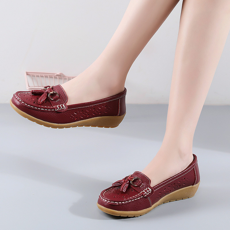 2023 NEW - Women's Hollow Soft Leather Breathable Moccasin Lafers