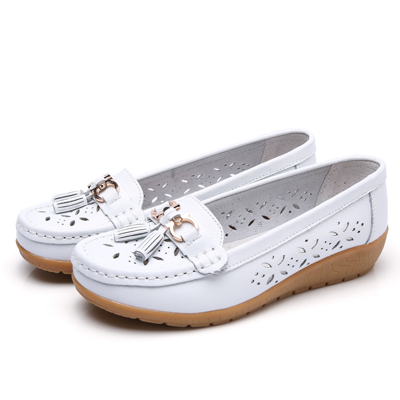 2023 NEW - Women's Hollow Soft Leather Breathable Moccasin Lafers