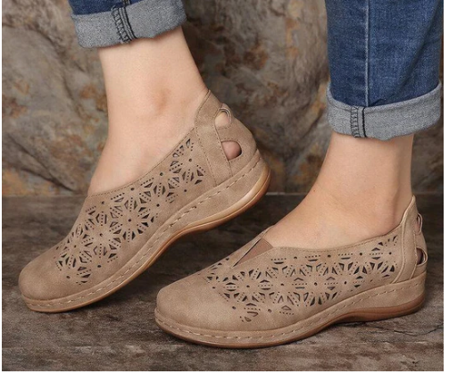 Faux Leather Elastic Comfy Women Slip On Sandals