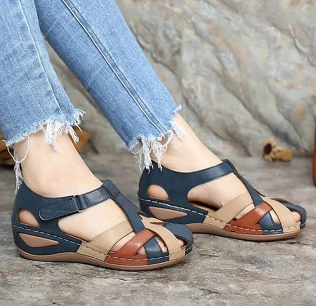 PREMIUM Leather Retro Arch Support Comfy Round Toe Sandals