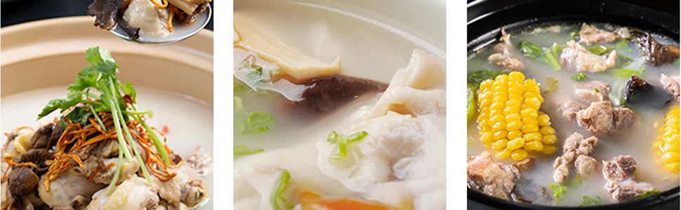 Concha de sopa de aço inoxidável com separador de óleo a + 3