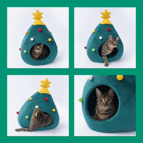 árbol de navidad premium para cama de gato