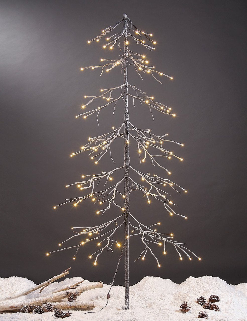 6ft Lighted Fir Snow Tree with 144 LED, Decoration for Christmas Home Outdoor and Indoor, Warm White-LIGHTSHARE