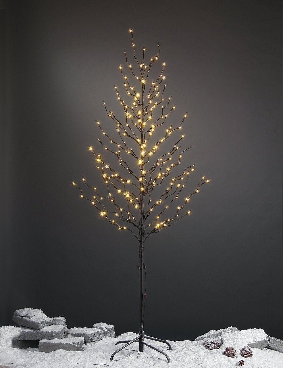 6ft Star Light Tree, 240 LED Warm White, Decoration for Christmas Home Holliday Indoor and Outdoor, Brown-LIGHTSHARE