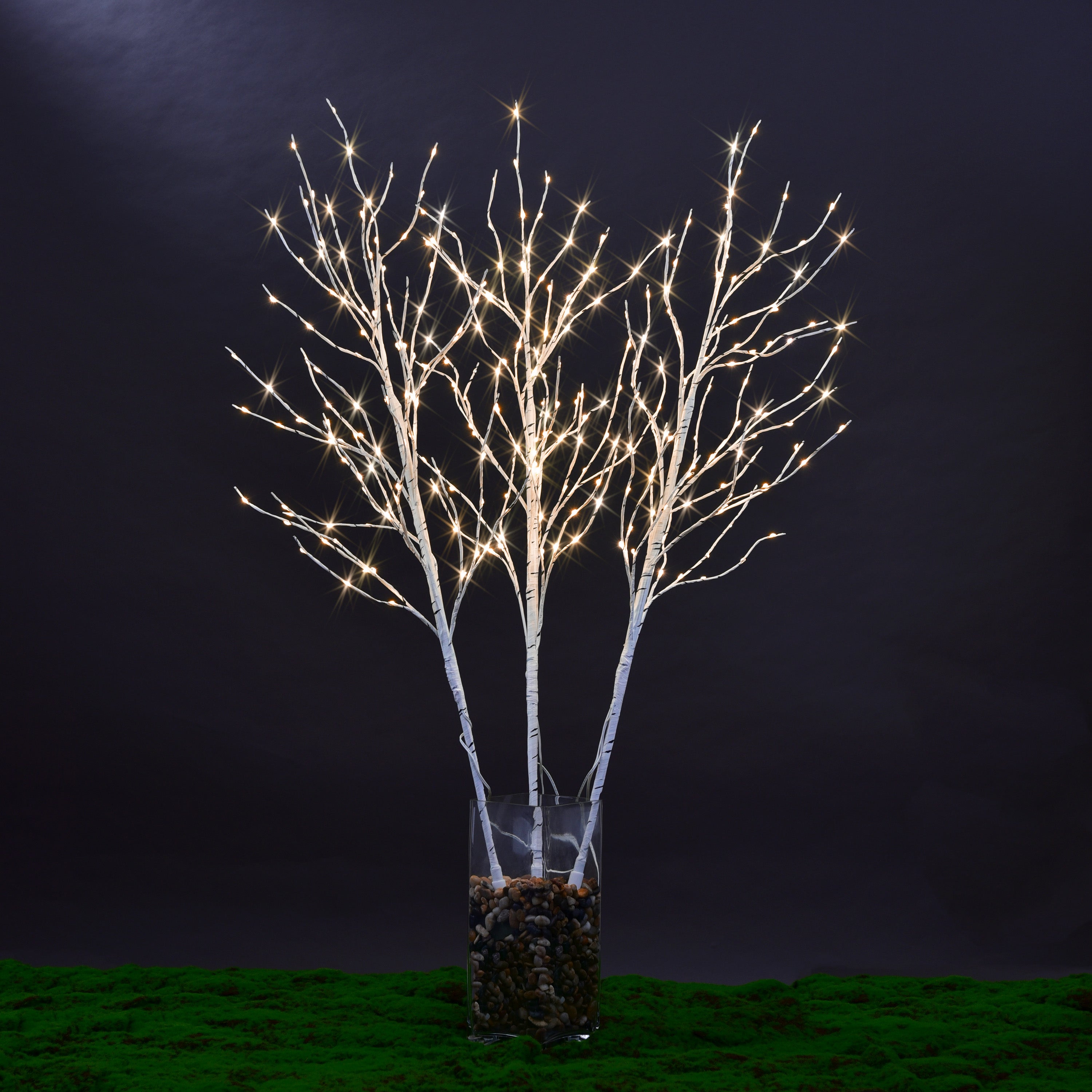 41IN Triple Lighted Branches Artificial Birch Twig with 300 Mini LED Lights for Thanksgiving Christmas Decoration Indoor Outdoor Sticks with Timer and Dimmer-LIGHTSHARE