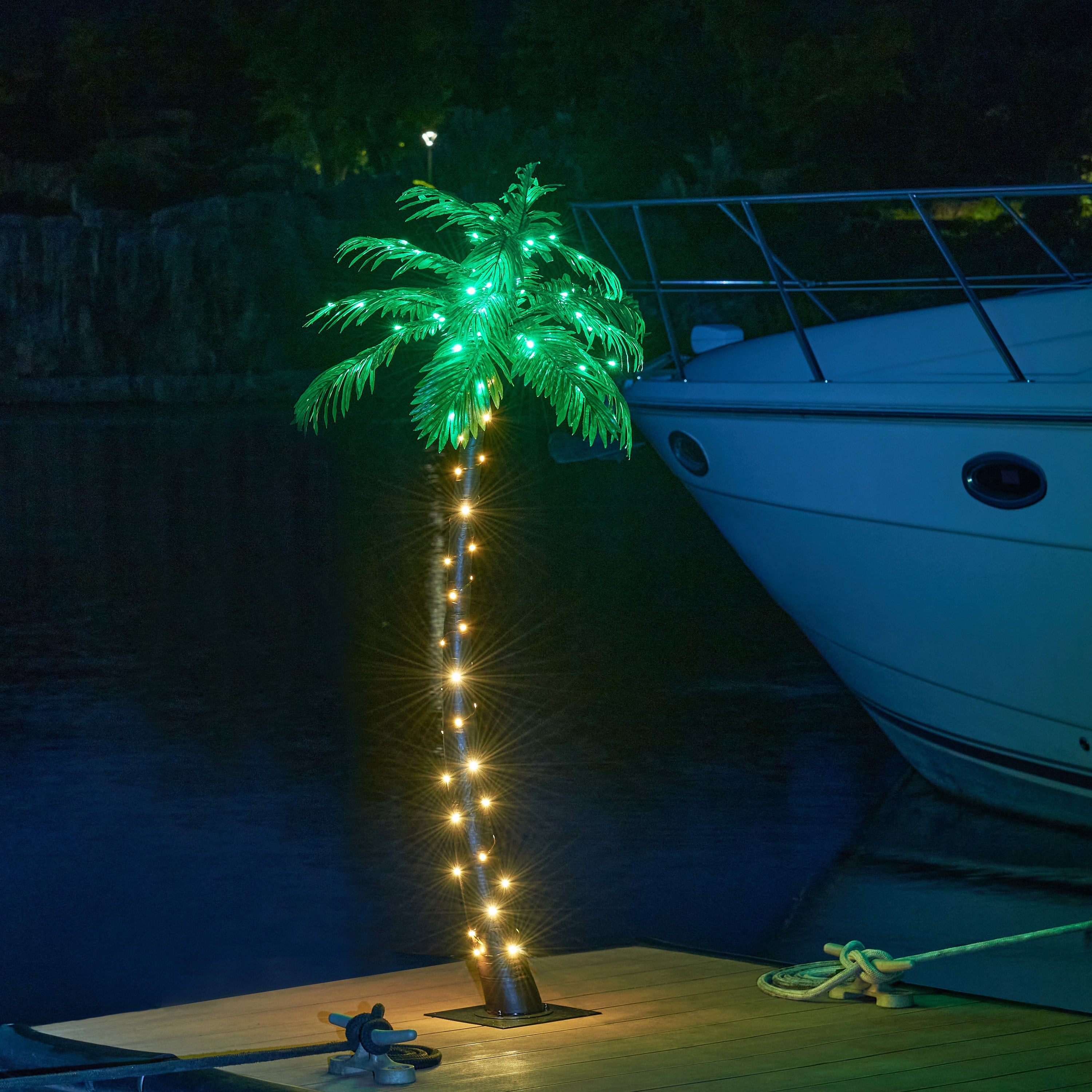 5ft Lighted Palm Tree, 96 LED Lights, Decoration for Home, Party, Christmas, Nativity, Outdoor Patio-LIGHTSHARE