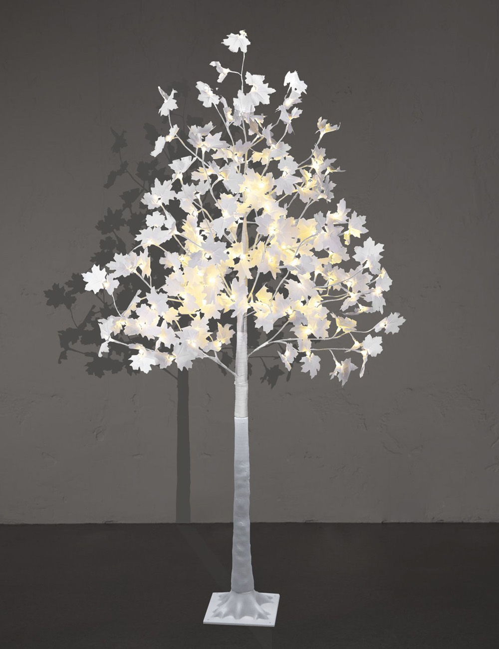 LIGHTSHARE 6 ft. Maple Tree - 120 LED Lights, Warm White, Cold White Lights and Mixed Lights Color, White Finish