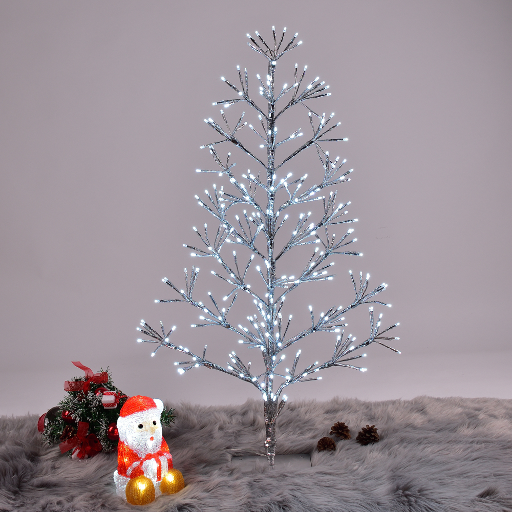3ft Artificial Christmas Tree Light, 296 LED Cold White for Home Garden Decoration/Summer/Wedding/Birthday/Christmas/Holiday/Party Decoration, Silver