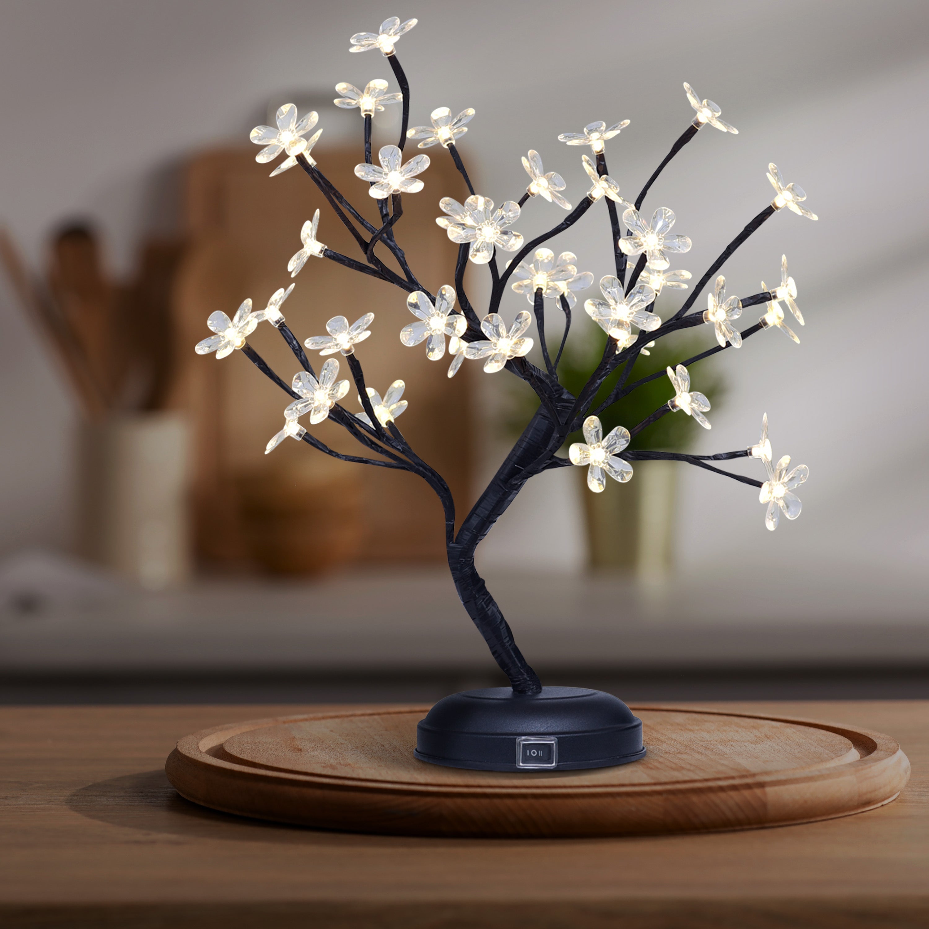 18IN Lighted Cherry Blossom Tree Lamp with 36 Acrylic LED, Adapter Plug in & Battery Powered, for Indoor and Outdoor, Warm White-LIGHTSHARE