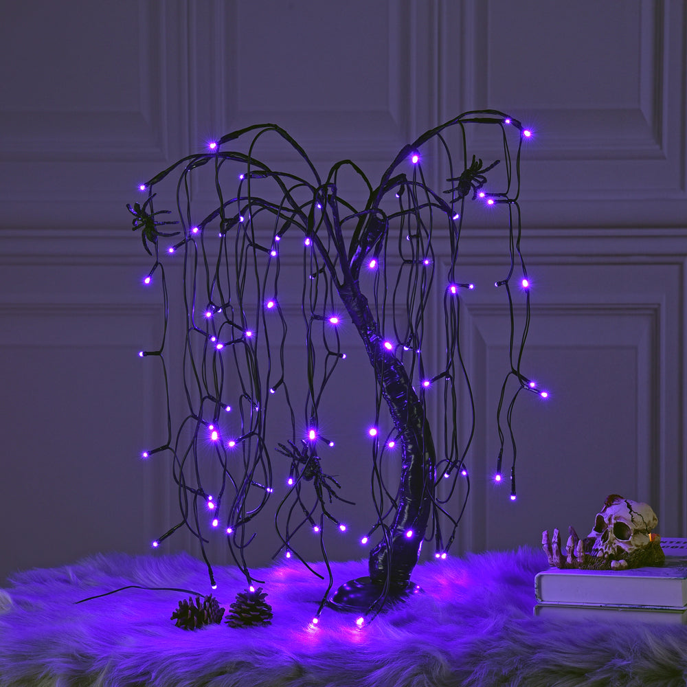 24IN Halloween 80 LED Night Light, Battery Powered & DC Adapter(Included), Purple for Home, Festival, Party, and Christmas Decoration-LIGHTSHARE