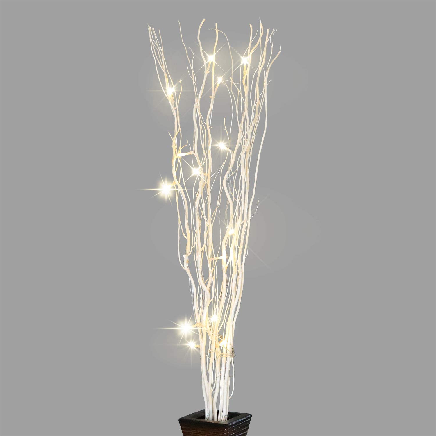 36IN Lighted Natural Branches, 16 LED Lights, Battery Operated and Optional USB Plug-in