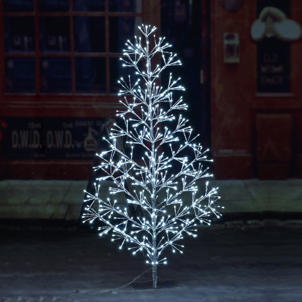4ft Artificial Christmas Tree Light, 496 LED Cold White Light for Home Garden Decoration/Summer/Wedding/Birthday/Christmas/Holiday/Party Decoration, Silver-LIGHTSHARE