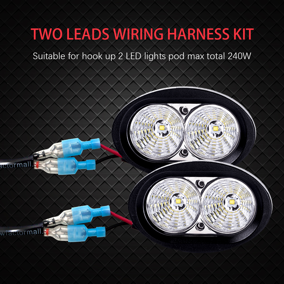 WOWLED High-end Wiring Harness Kit, LED Light Bar Wiring Harness Kit for Off Road Lights LED Light Bar with 12V 40A Relay On Off Switch(2 Lead)