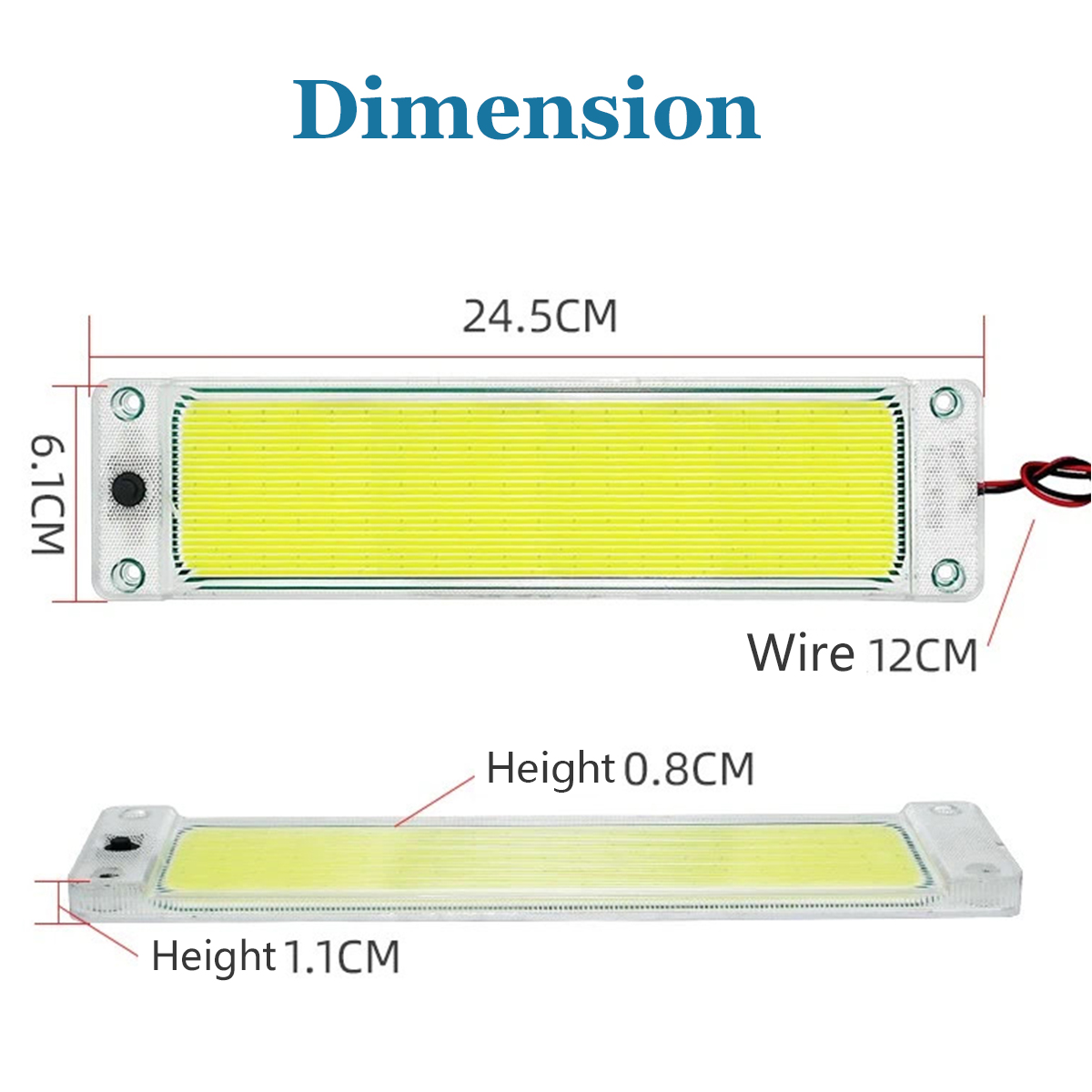 WOWLED 12V 105 COB LED Interior Lights 2Pack, 12W LED RV Ceiling Roof Lights Bar Lamp with On/Off Switch, LED Interior Lighting for Car Camper Van Bus Caravan Boat Dome Light Motorhome Kitchen