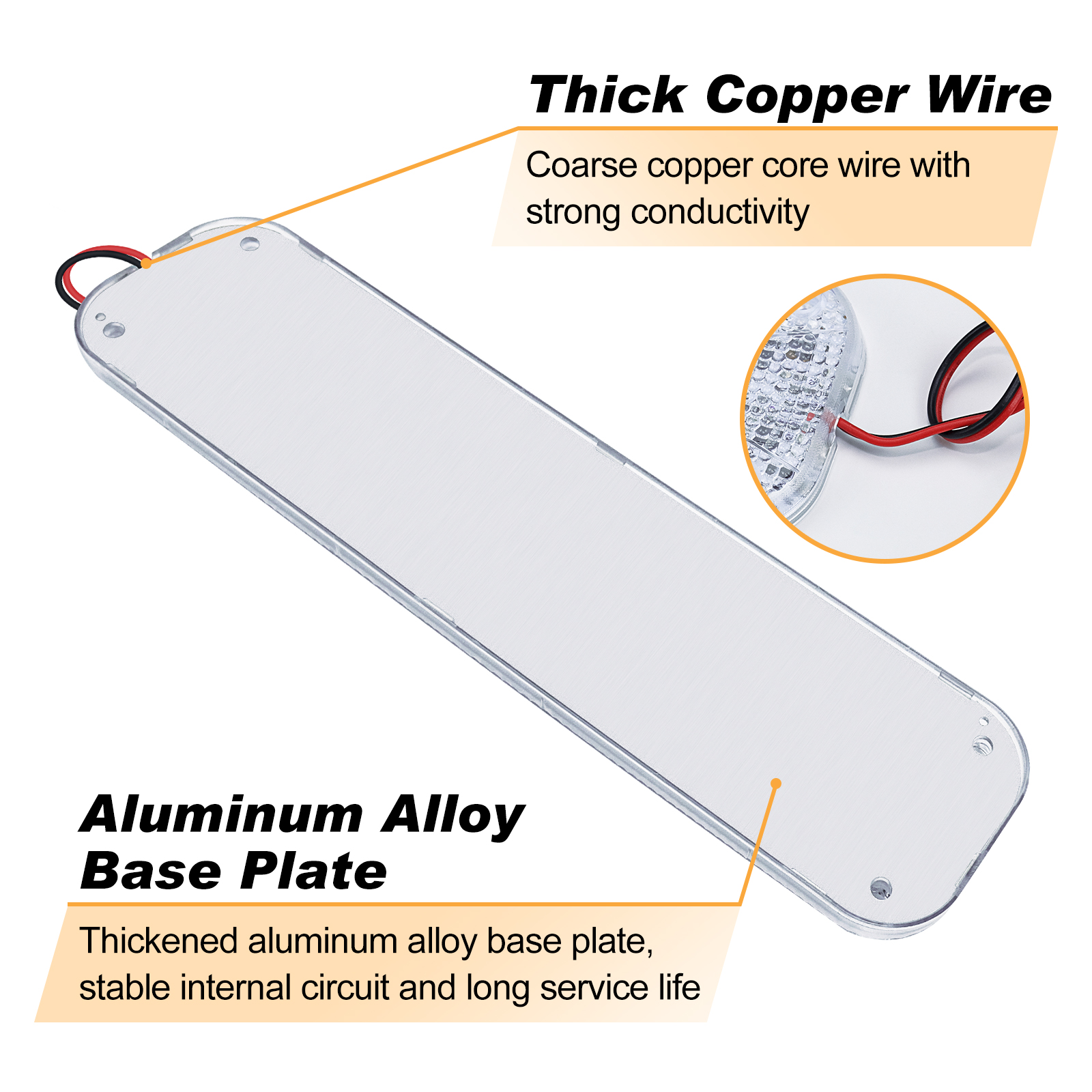 WOWLED 12V Interior LED Light Bar, Car LED Interior Lights for Van, Universal Strip Light with ON/OFF Switch, White Lamp for Van Car Auto Camper Bus Caravan Boat RV Kitchen Bathroom Cabinet (2 Pack)