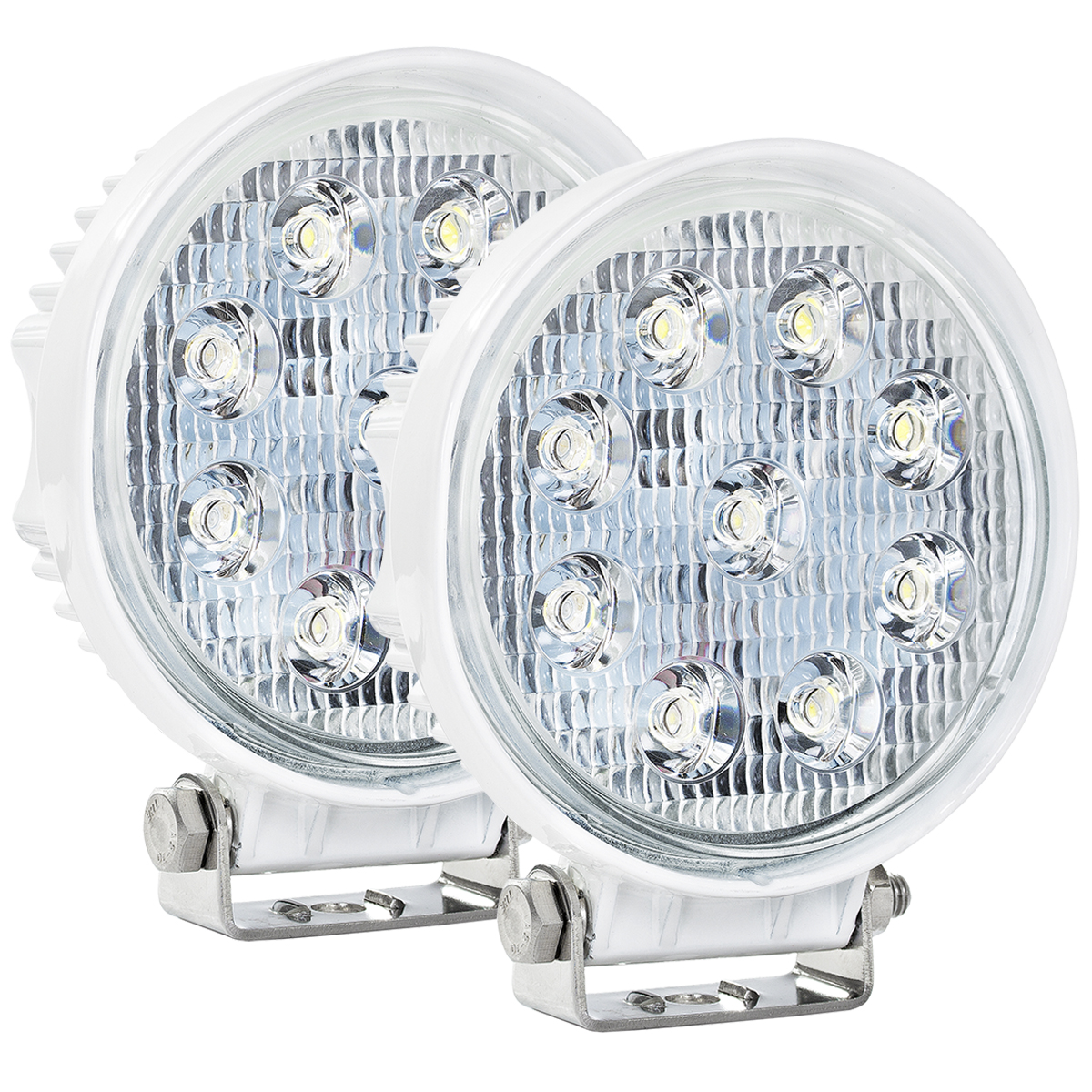 WOWLED Boat Light 2 Pack, LED Marine Spotlights Waterproof, Deck Dock Flood Light Work Light for Boat Accessories Pontoon Fishing Truck SUV Off-road 12V Round White