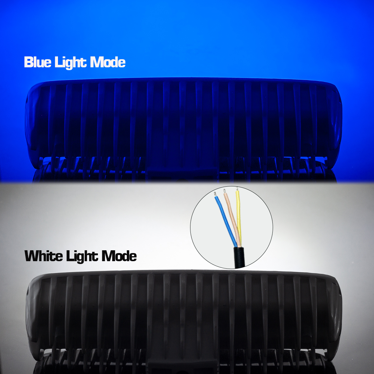 WOWLED LED Marine Boat Lights, 6.3Inch White & Blue Spreader 2 In 1 Deck Spot Light IP67 Waterproof Double Row T-Top Dock Fog Spotlights for Pontoon Boat Fishing Accessories Truck 12V 24V (2 Pack )