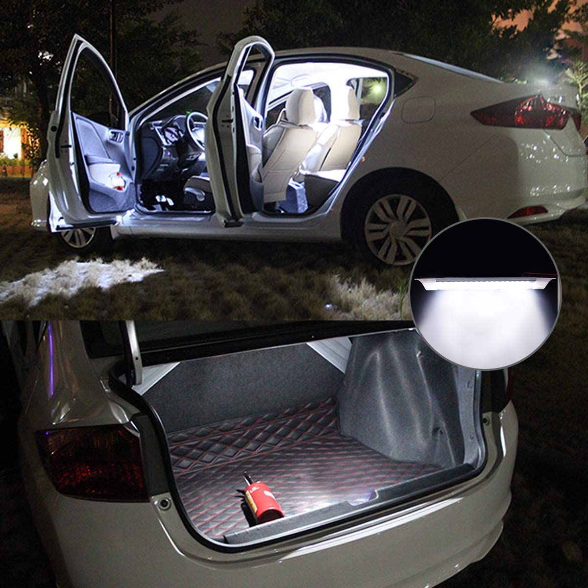 WOWLED 12V 72LED Interior Lights 2Pack, 4W LED RV Ceiling Roof Lights Bar Lamp with On/Off Switch, LED Interior Lighting for Car Camper Van Bus Caravan Boat Dome Light Motorhome Kitchen