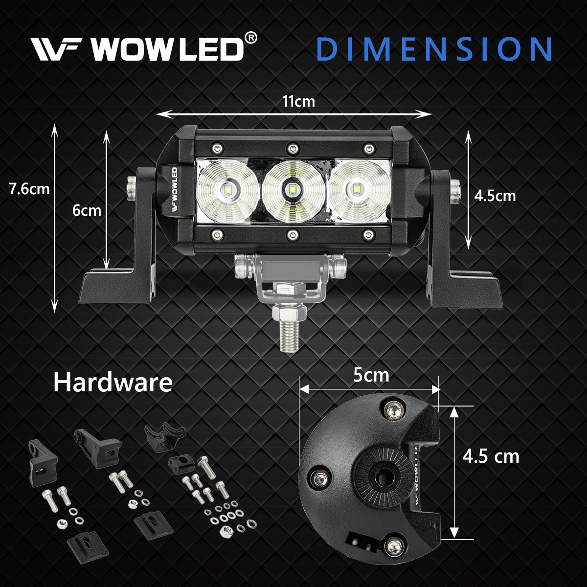 WOWLED High-end LED Work Light Bars, New 4 Inch 18W Flood Beam LED Pods Light Bars, Off Road Driving Fog Waterproof LED Work Lights for SUV ATV UTV 4x4 Pickup Truck Jeep Boat Car 12V 24V