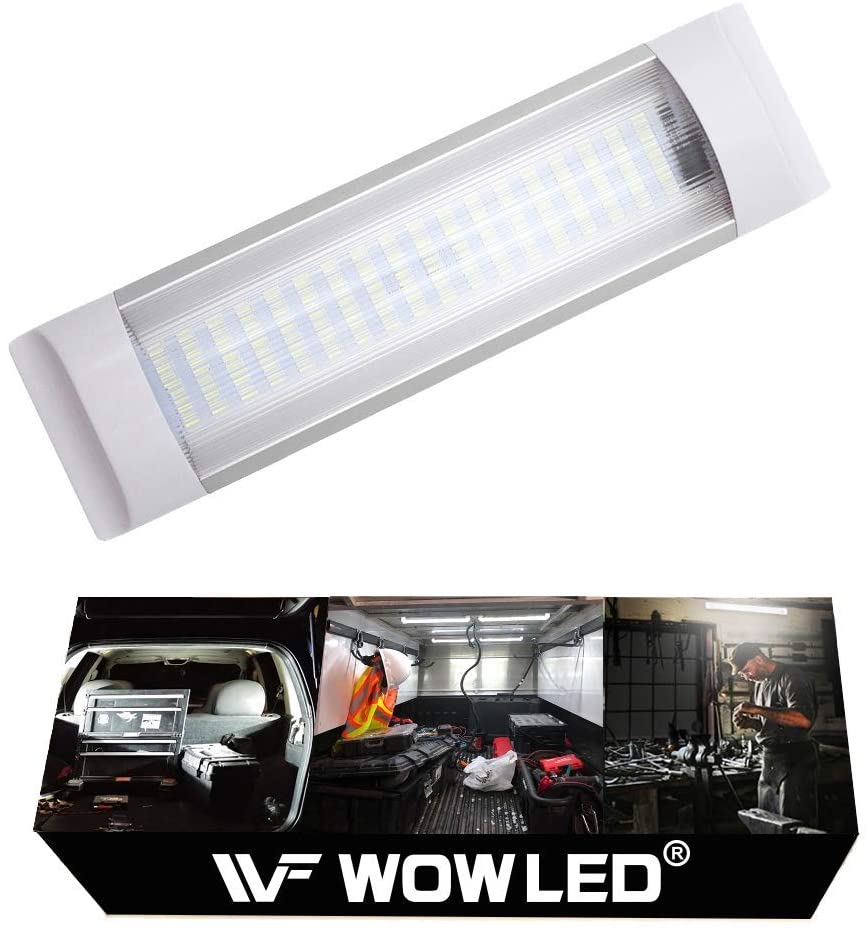 WOWLED 12V 72LED Interior Lights, 4W LED RV Ceiling Roof Lights Bar Lamp with On/Off Switch, LED Interior Lighting for Car Camper Van Bus Caravan Camp Boat Dome Light Motorhome Kitchen