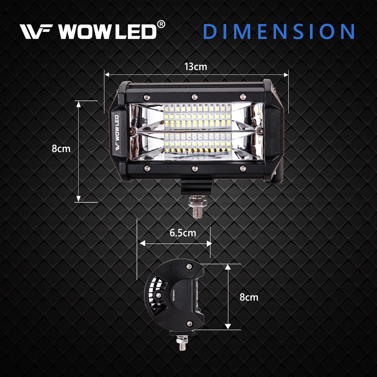 WOWLED LED Work Light Bars, 2x 5 Inch 36W 10800Lumens Two Rows Upgrade Off Road Lights Light Bar, IP67 Offroad Driving Lamp Bar for Car Camp Truck UTE 4x4 12V 24V