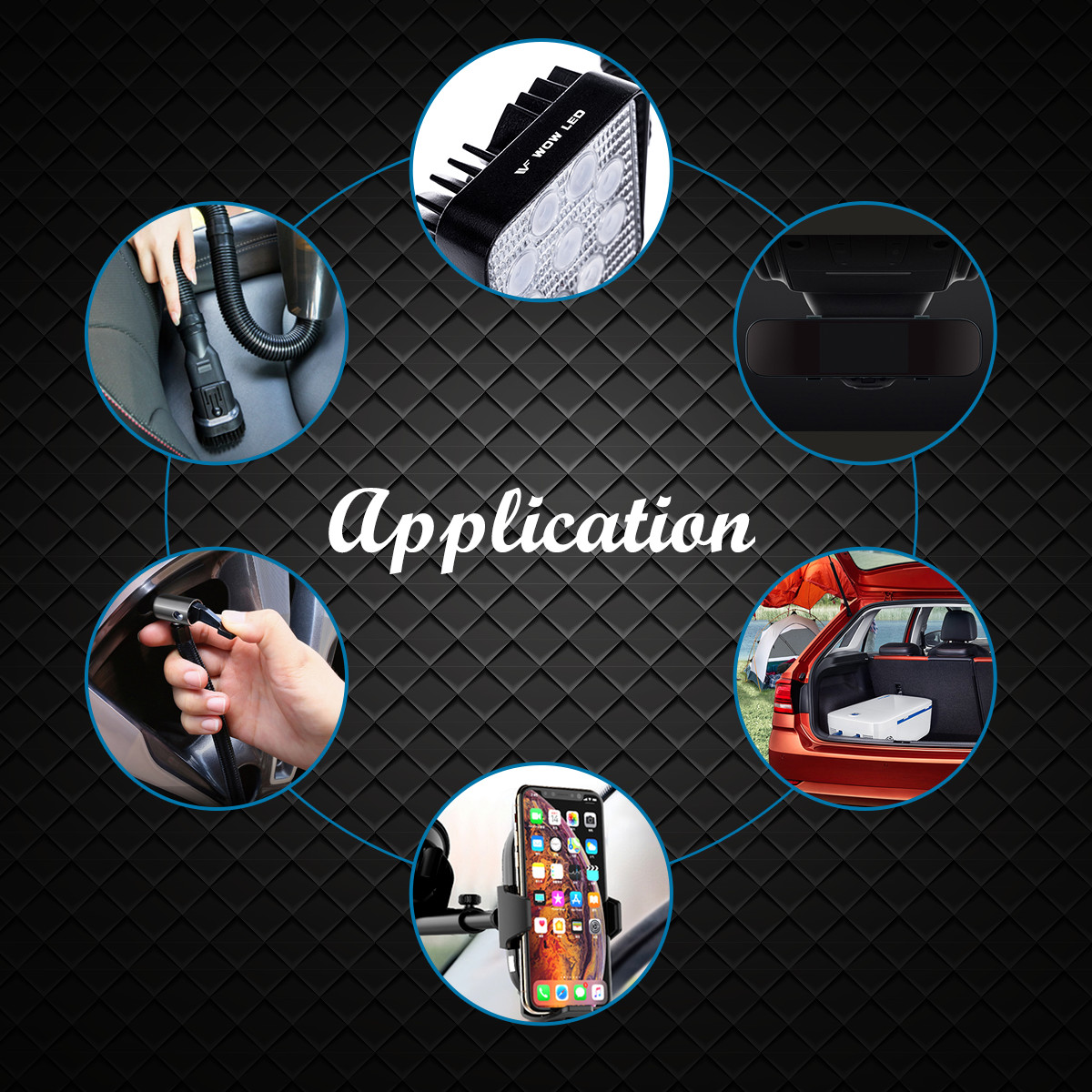 WOWLED Cigarette Lighter Extension Cord 10ft, 8A Pure Copper Core Wire, 12V/24V Car Charger DC Power Plug Cable