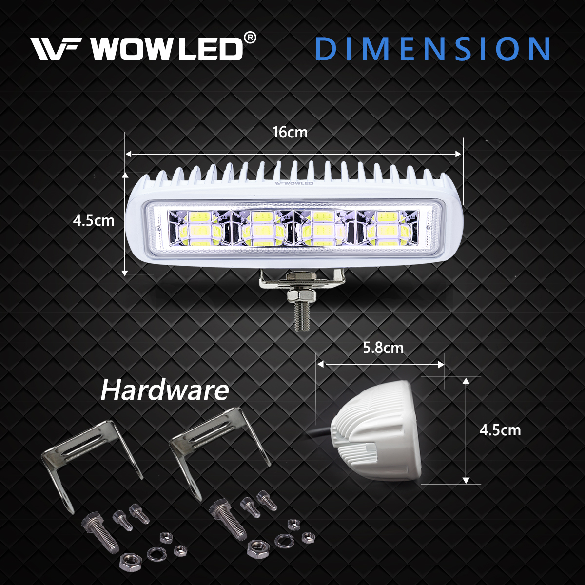 WOWLED LED Spreader Lights for Boat, 6.3inch 2 Pack 72W Waterproof T-Top Boat Spreader Light Deck Dock Marine Spreader Flood Lights, COB Spotlight 12V White Marine LED Light for Boat Pontoon Fishing