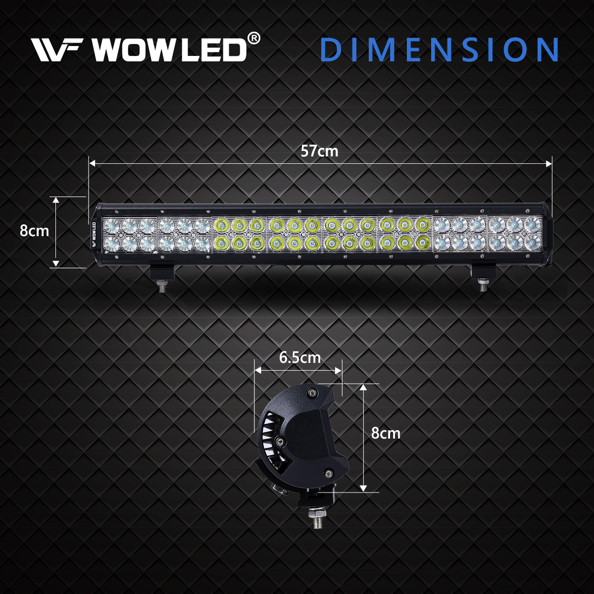 WOWLED 22 Inch LED Light Bar, 144W Flood & Spot Combo Beam LED Driving Work Lights Fog Lamp Off Road Lighting for Car Truck Boat ATV 12V 24V with 2 year Warranty