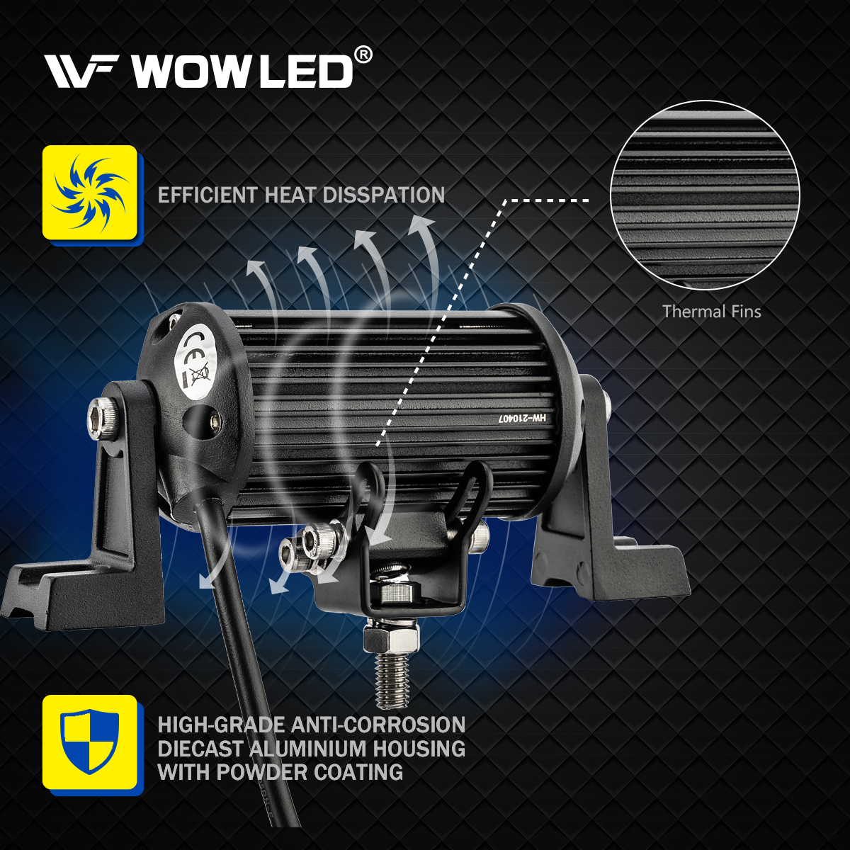 WOWLED High-end LED Work Light Bars, New 4 Inch 18W Flood Beam LED Pods Light Bars, Off Road Driving Fog Waterproof LED Work Lights for SUV ATV UTV 4x4 Pickup Truck Jeep Boat Car 12V 24V