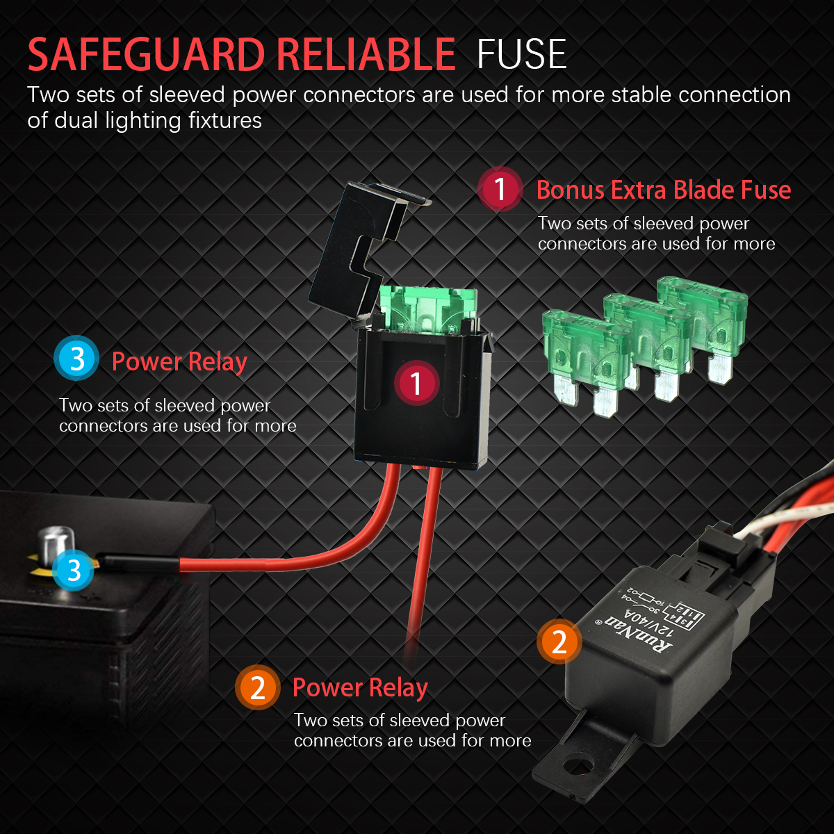 Sell New 40A Relay Fuse Wiring Harness Kit For Any 5-Pin Fog LED Light Rocker Switch In Hong - Foto 5