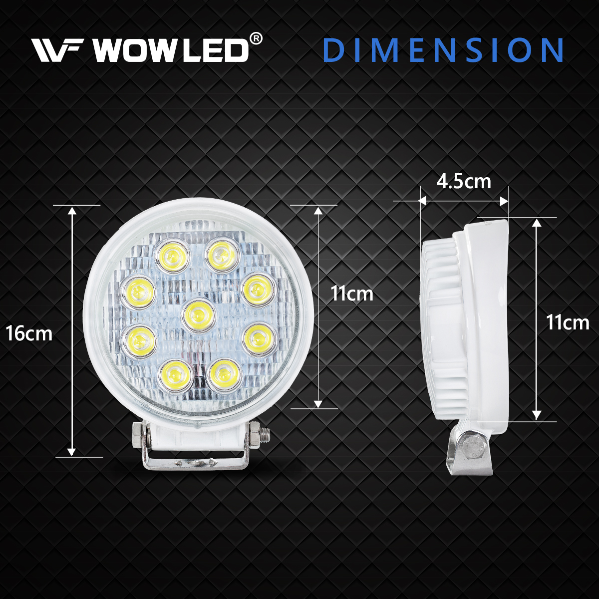WOWLED Boat Light 2 Pack, LED Marine Spotlights Waterproof, Deck Dock Flood Light Work Light for Boat Accessories Pontoon Fishing Truck SUV Off-road 12V Round White