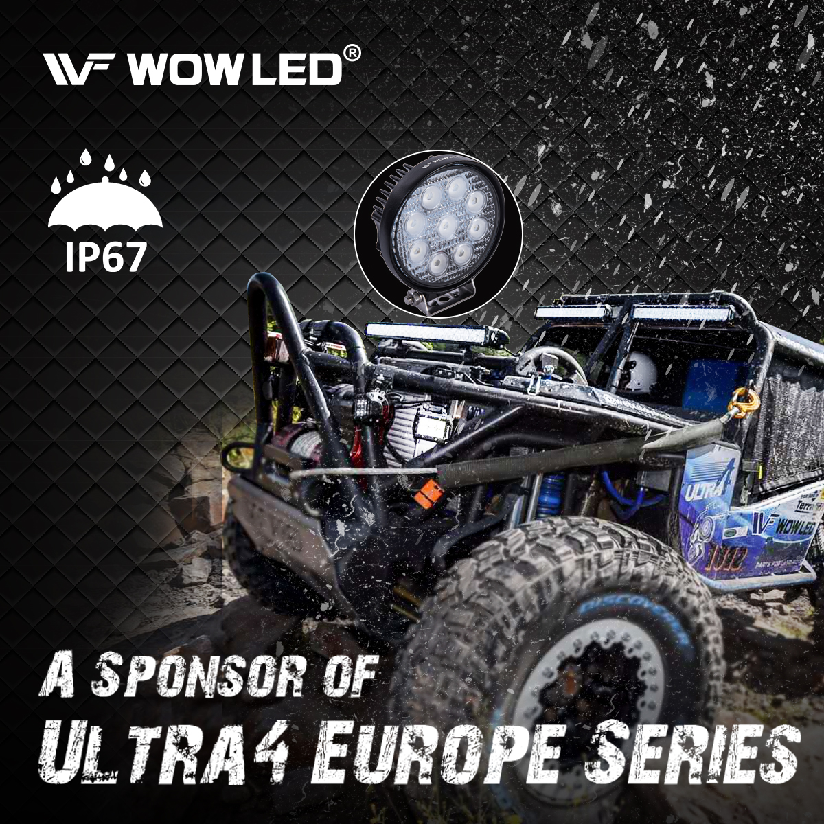 WOWLED 27W LED Work Light, 2PCS LED Work Light Flood Beam Driving Lamp Truck Offroad SUV ATV UTE 4WD 4x4 Camping Light