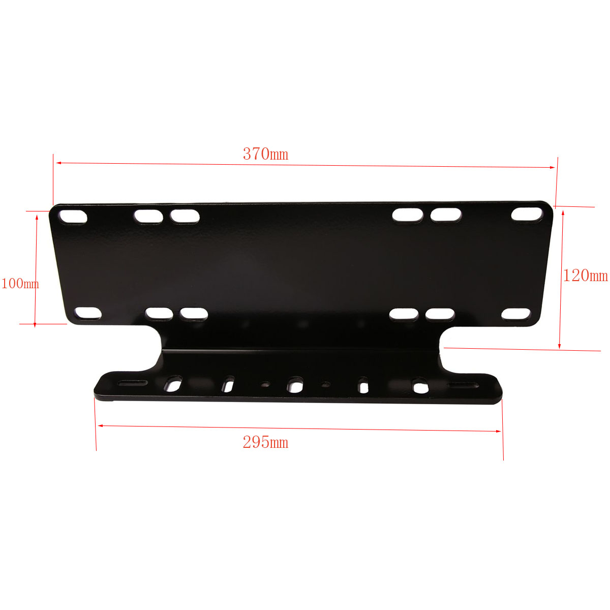WOWLED Universal License Number Plate Frame, Aluminium Alloy Mounting Bracket Holder for Offroad Driving LED Light Bar and Work Lamps Truck Camp 4X4, Black