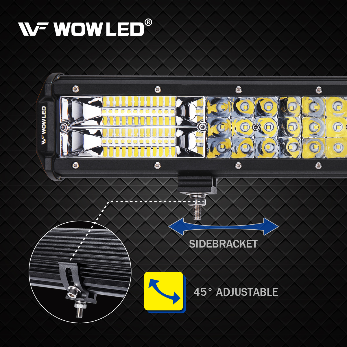 WOWLED Spot & Flood LED Light Bars, 22.5" 168W Triple Row Combo Beam L
