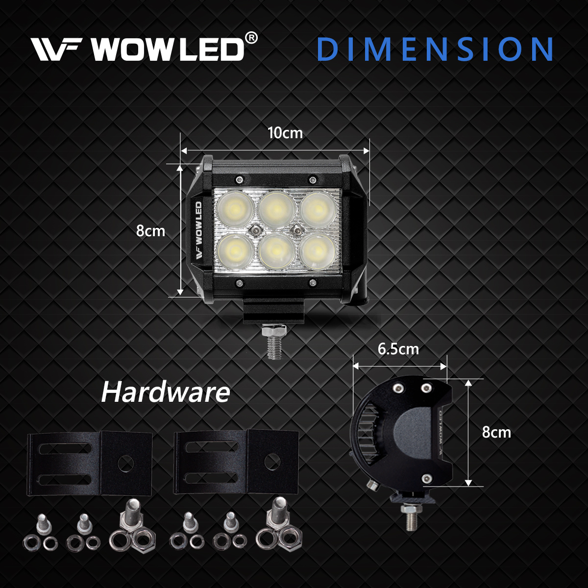 WOWLED 2 Pcs 4Inch 18W Floodlight LED Work Light Bar Fog Lamp Driving Offroad Flood Light Bar for Car Tractor Trucks SUV ATV Boat Camp 4x4 LED Flood Work Lamp Fog Lights IP67 10-30V DC