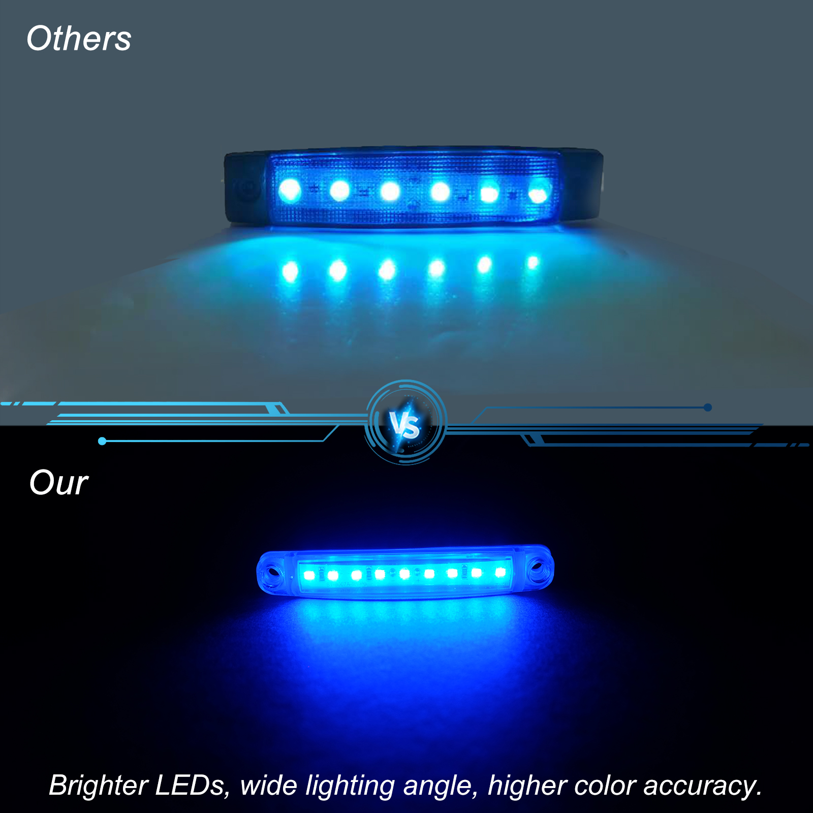 WOWLED 8 PCS Marine Boat Lights, Utility Led Interior Lights for Boat Deck Courtesy Cockpit Decoration Light, 12V Waterproof Pontoon Boat Kayak Led Lights (Blue) 