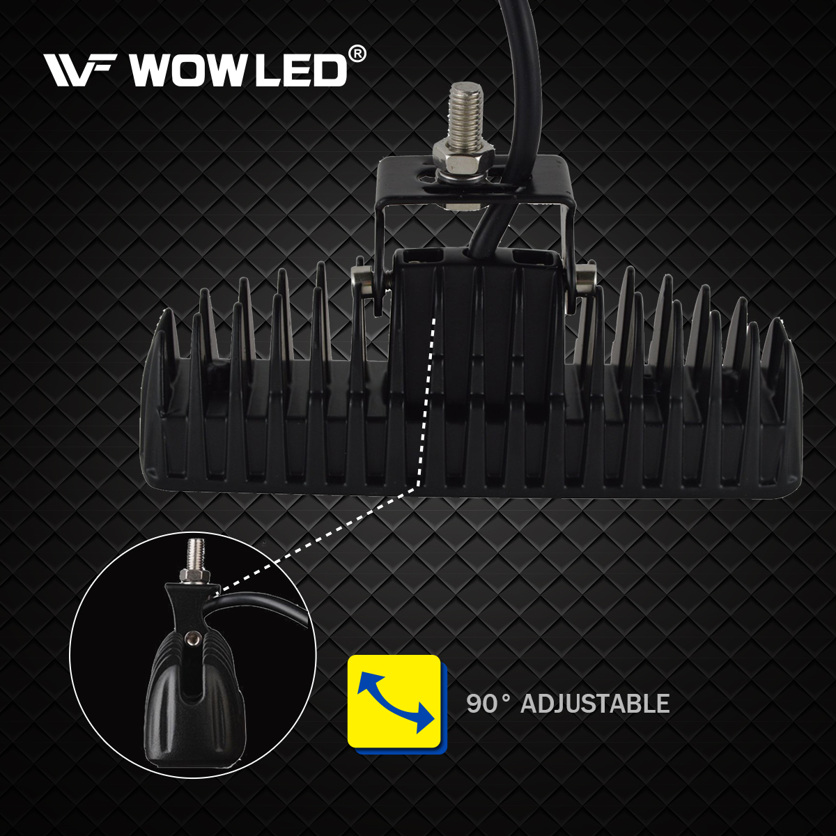 WOWLED 2 Pcs 18W LED Flood Lamp Work Driving Light Bar for SUV ATV Boat Truck 4x4 Marine Boat Camping Light