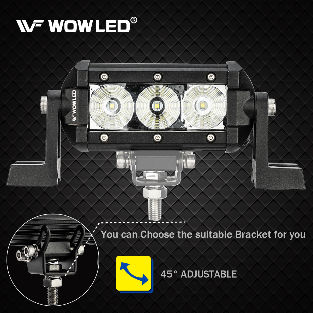 WOWLED High-end LED Work Light Bars, New 4 Inch 18W Flood Beam LED Pods Light Bars, Off Road Driving Fog Waterproof LED Work Lights for SUV ATV UTV 4x4 Pickup Truck Jeep Boat Car 12V 24V