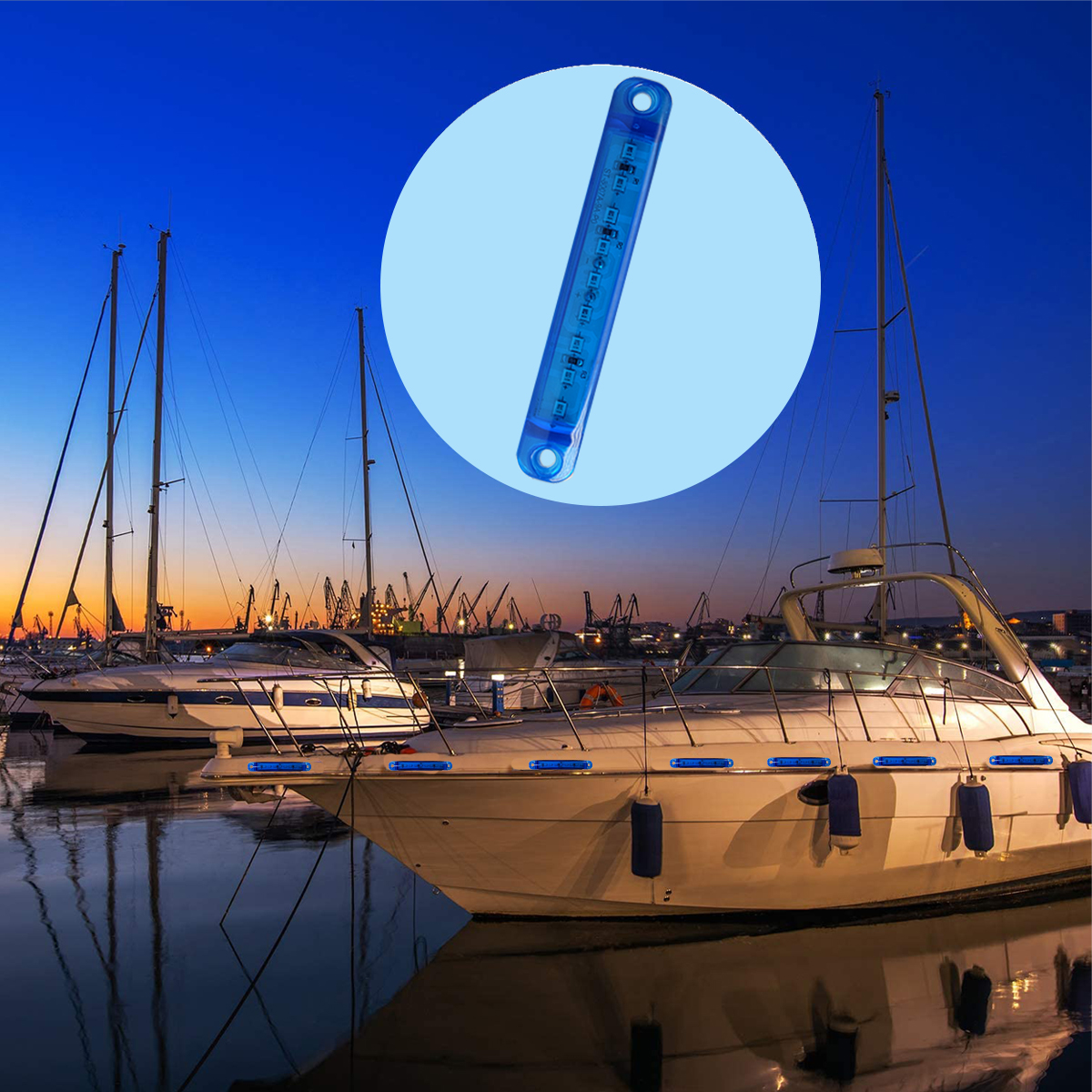 WOWLED 8 PCS Marine Boat Lights, Utility Led Interior Lights for Boat Deck Courtesy Cockpit Decoration Light, 12V Waterproof Pontoon Boat Kayak Led Lights (Blue) 