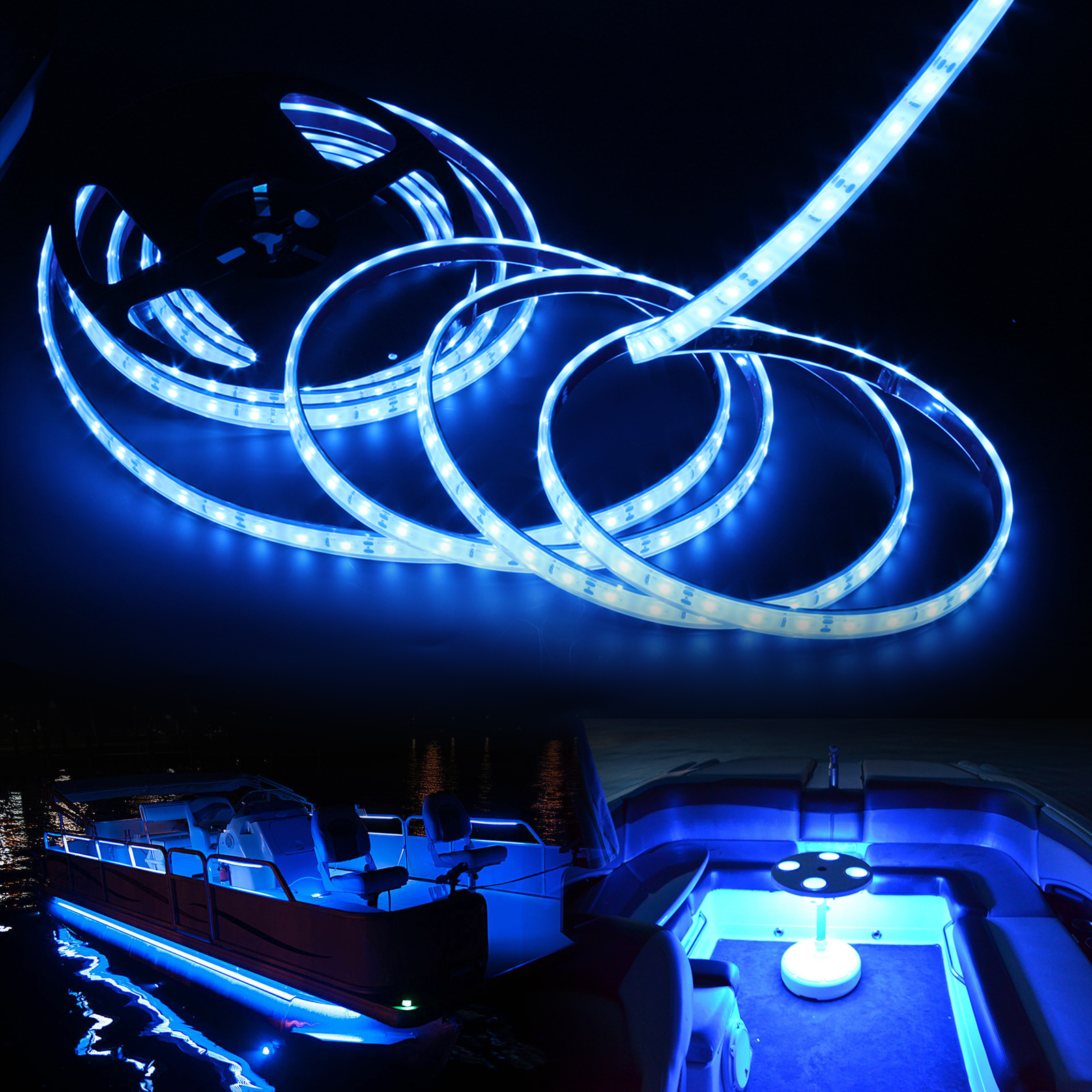 Vbakor Pontoon LED Strip Lights, 12V 5M/16.4FT Waterproof Marine LED Light  Boat Interior Light, Boat Deck Light for Pontoon Fishing Boat, Extension  Cable Included Red