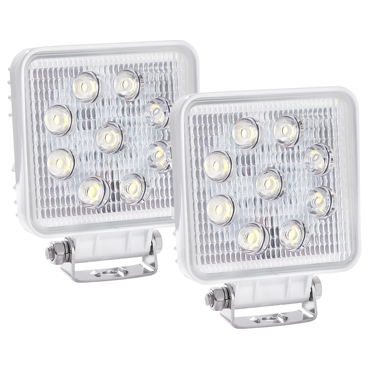 WOWLED Boat Light 2 Pack, LED Marine Spotlights Waterproof, Deck Dock Flood Light Work Light for Boat Accessories Pontoon Fishing Truck SUV Off-road 12V Square White