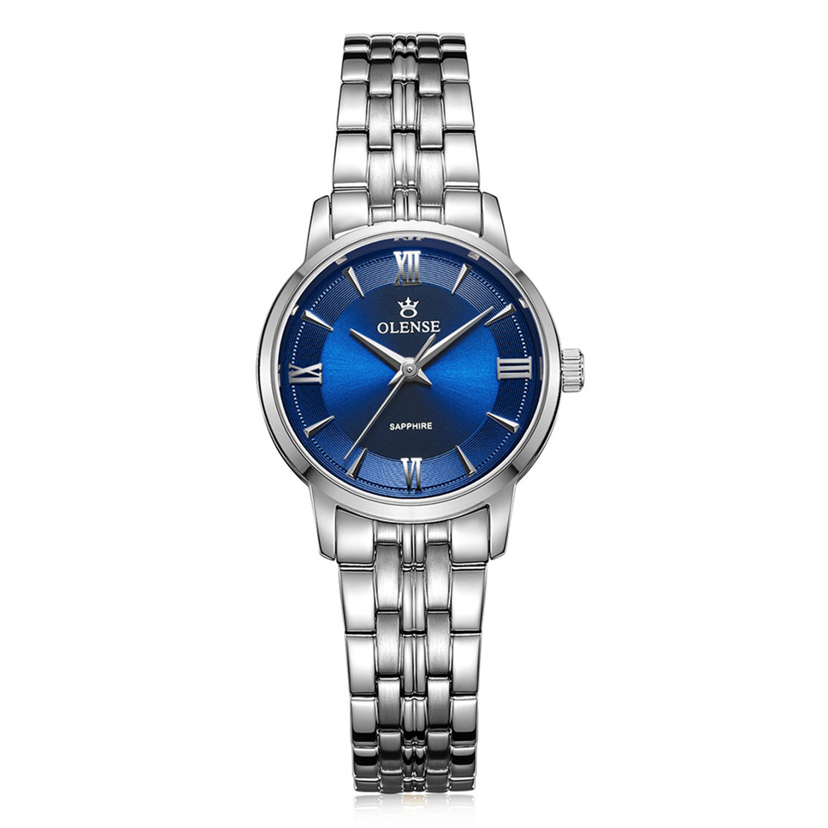 OLENSE - Ladies Cassic Wristwatch, Analog, Date, Bracelet, 28.2mm, Blue Dial