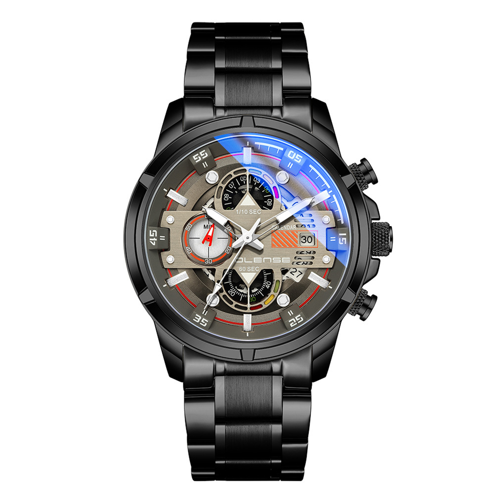 OLENSE - Luxury Watch for Men, Quartz, 47mm, Black