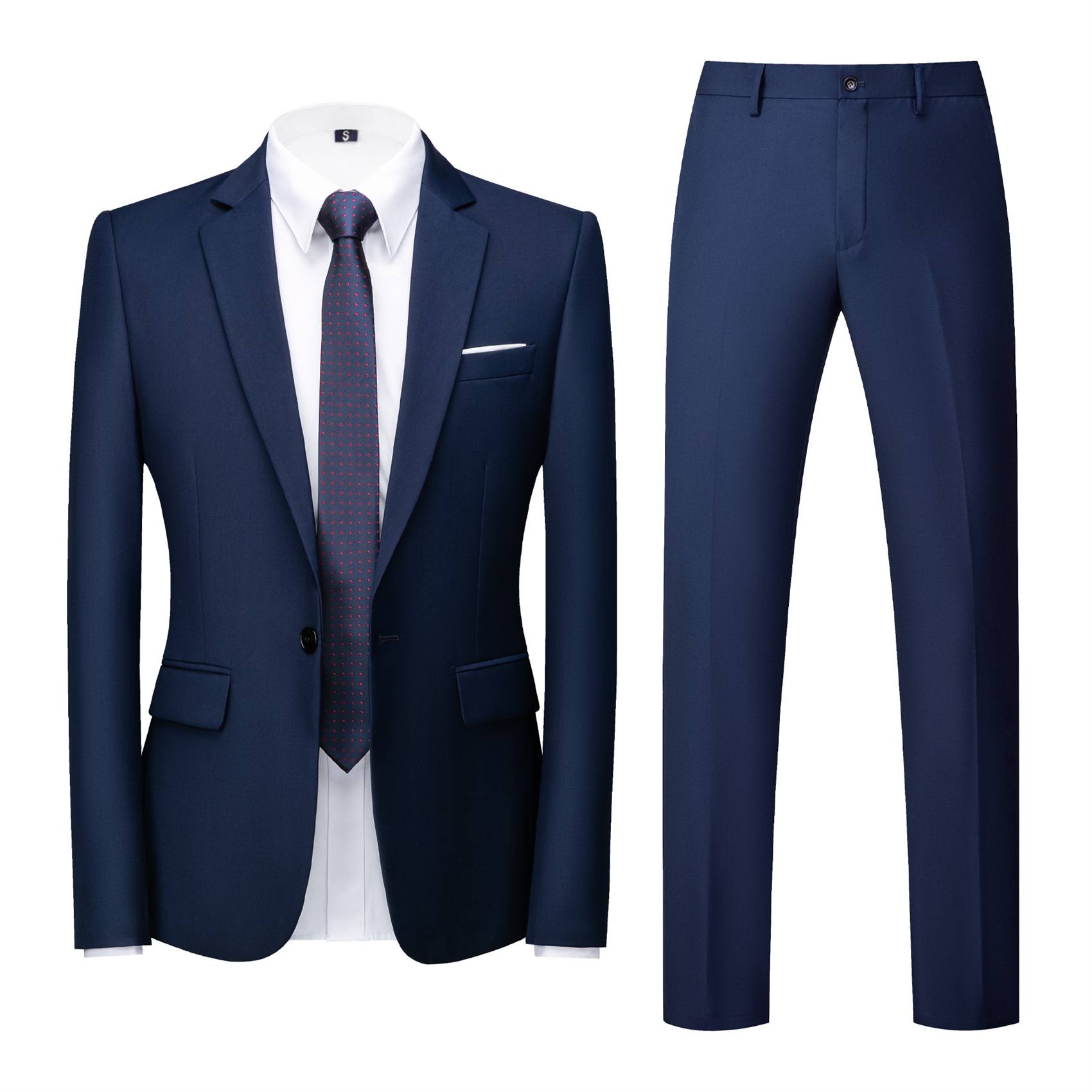 2 Piece Suit for Men, Navy Blue, Slim Fit (1 Button)