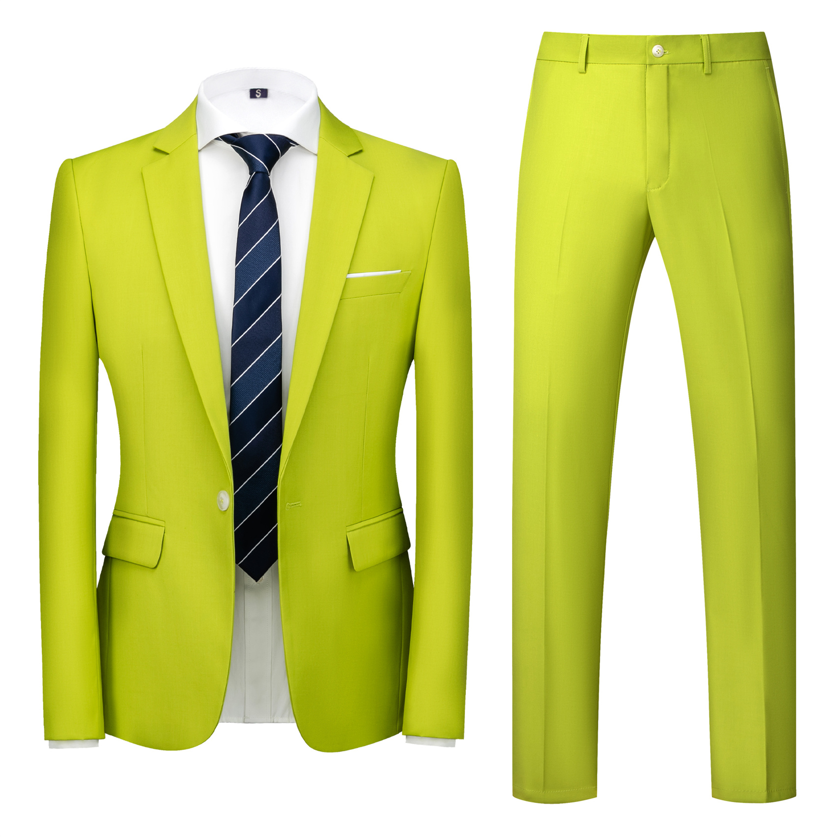 2 Piece Suit for Men, Grass Green, Slim Fit (1 Button)