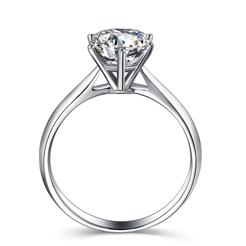 Platinum diamond ring for women proposal engagement classic six claw diamond ring 