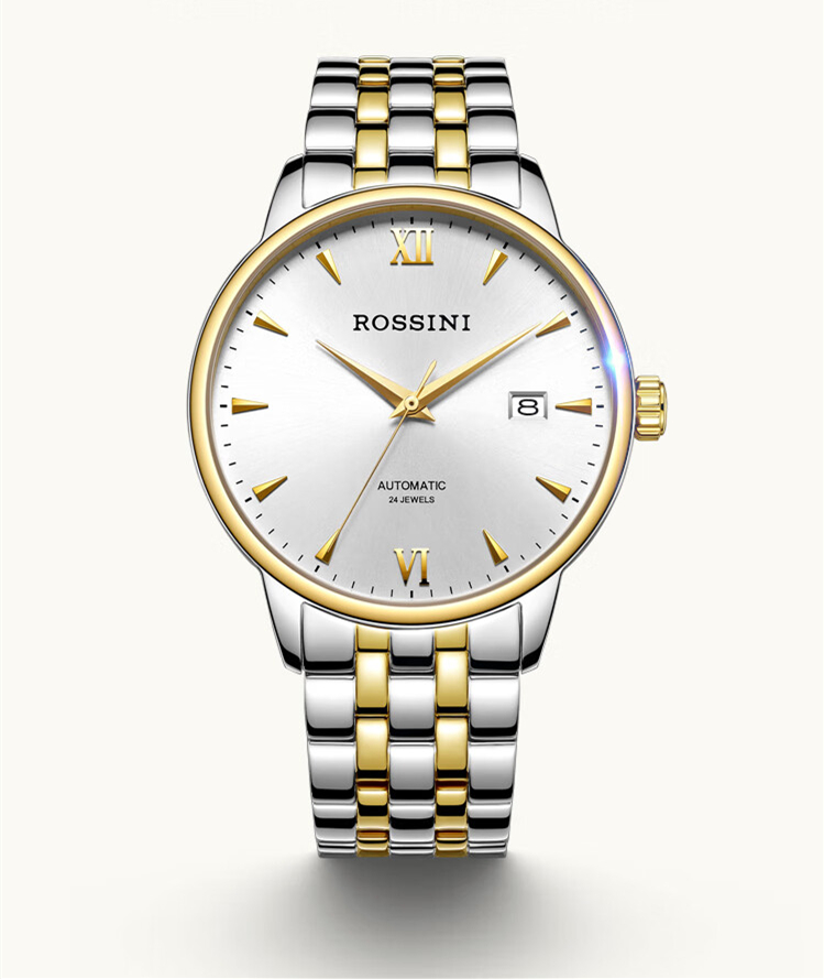 Watches men's automatic mechanical watch white plate steel belt Father's Day gift