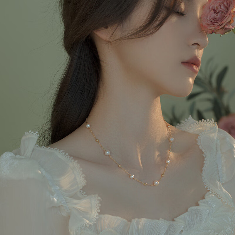 Freshwater pearl necklace fashion jewelry birthday gift for girlfriend