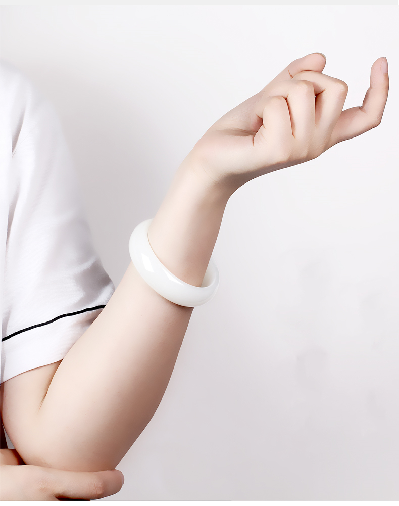 Hetian jade bracelet sheep's-fat jade women's jade bracelet peace brac